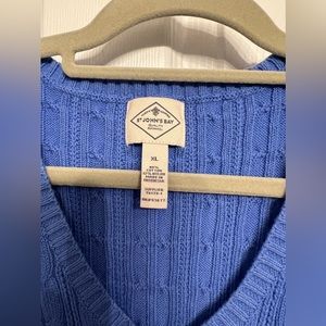Women’s St Johns Bay Classic V Neck Sweater Sz XL Periwinkle Blue